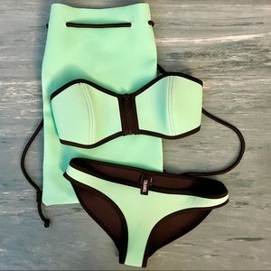 Trangl bandeau bikini set in mint